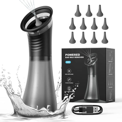 Electric Ear Wax Removal System Water Powered Ear Cleaning Tool with Irrigation Flusher 3 Pressure Settings Safe & Effective