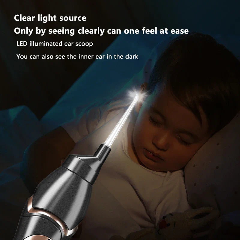 Electric Vacuum Ear Wax Remover Luminous Ear Pick Suction Device Ears Picking Spiral Ear Cleaning Tools For Children Kids Adults