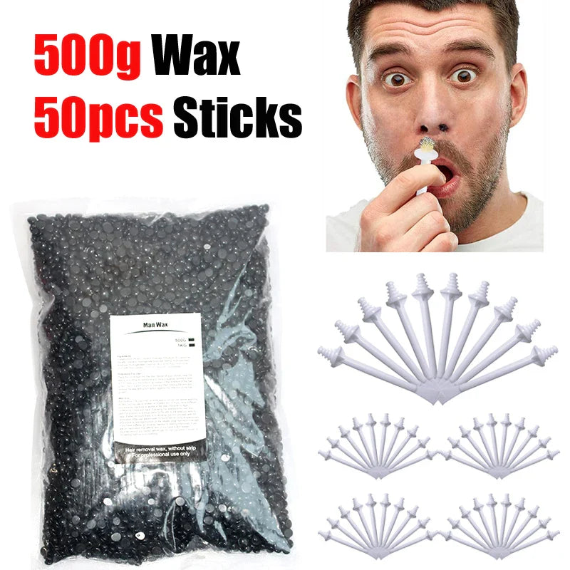 Portable Nose Wax Kit 50g-1005g for Men and Women Nail Waxing Hair Removal Wax Kit Nail Wax Cleaning Wax Kit Nose Clipper Beauty